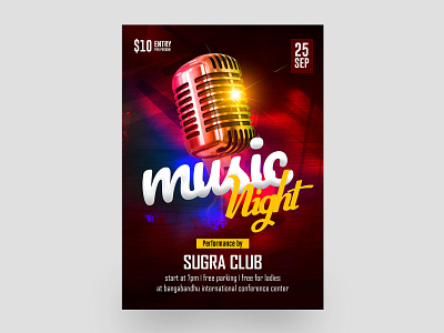 Music Night Poster advertising banner color correction event poster events festival festival poster flyer music music poster poster