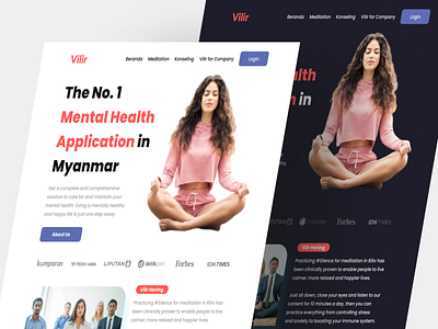 Mental Health Landing Page company profile dark theme design graphic design landing page landing page design light theme logo mental health ui ui 8 ui artist ui design ui website uistock uiux web design website website design website ui