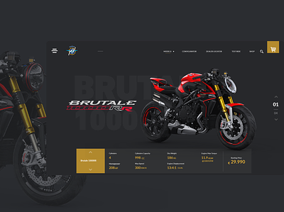MvAgusta adobe xd branding design flat minimal motorbike motorcycle ui ux web website xd design