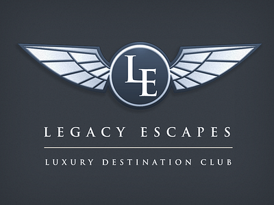 Legacy Escapes - Lux Logo branding classy emblem icon logo luxury vacation wings