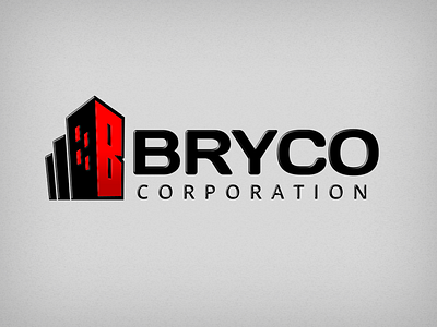 Bryco Logo black branding building commercial corporate lettering logo red