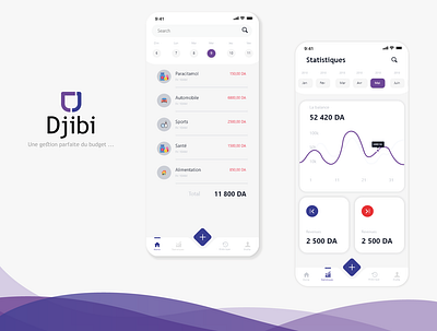 DJIBI : Wallet Management - Mobile App clean ui design interface mobile app design mobile ui stylish ui wallet walletapp