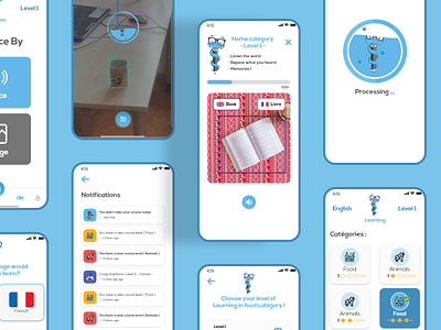 PyLingo : Language Learning Concept - Mobile App app artificial intelligence clean ui design illustration interface learning learning app logo mobile ui ux