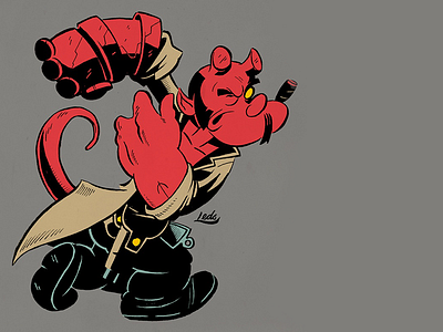 Popboy comic book art hellboy highforge illustration mashup popeye