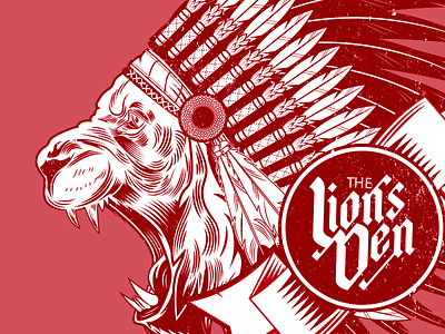 The Lions Den T-Shirt design agency agency life highforge lion logo logo design reds t shirts design vector
