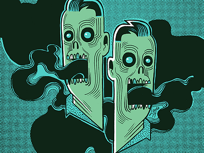 Gig Poster Concept boylectric gigposter illustration ledo ledodesign schiani smoke zombie