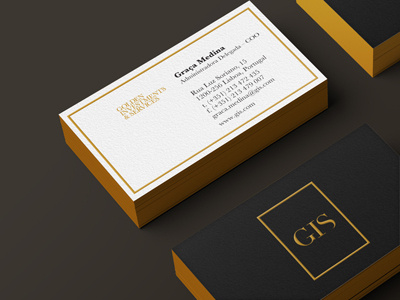 GIS™ Luxury Real Estate Brand brand business card design gis gold logo stationary