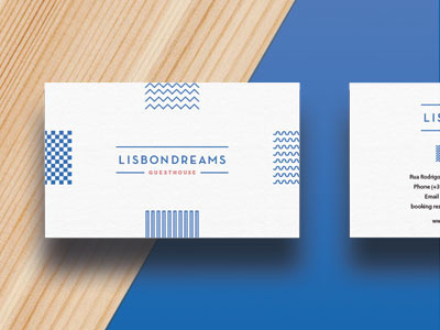 Business card Lisbon Dreams brand card design guesthouse identity lisbon logo mark type