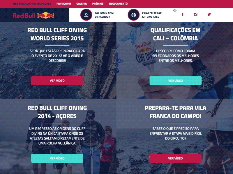 Red Bull Cliff Diving World Series Azores 2015 azores açores contest gif interactive red bull sports web website