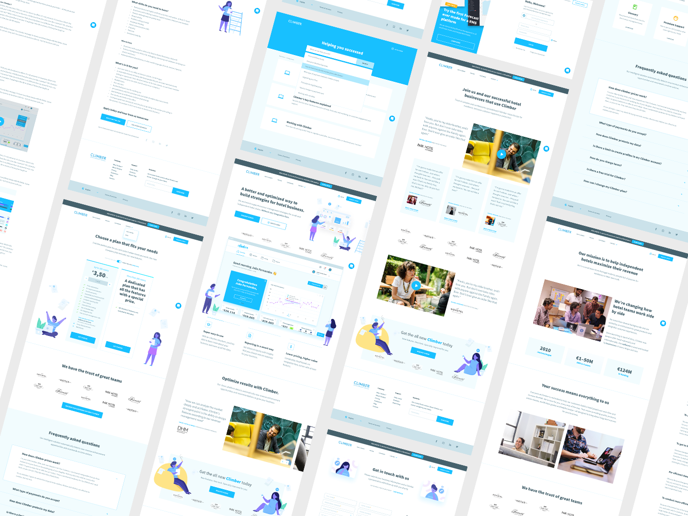 Climber website overview by Michael Nunes on Dribbble
