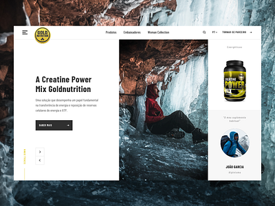 Goldnutrition homepage design flat gym home page homepage interactive interface interfacedesign ui user interface ux website