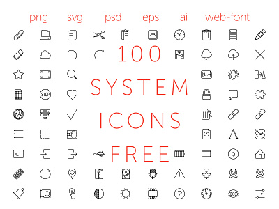 100 free icons font free icon outline simple vector graphic