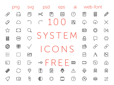100 free icons