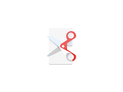 Cut Out colorful file flat icon material design scissors web