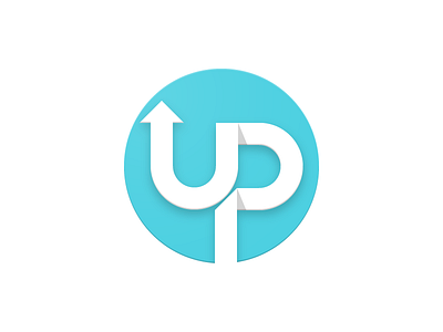 Uplabs cyan icon logo material design