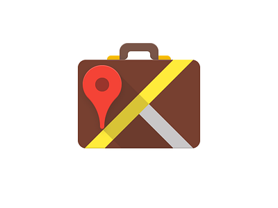 Map brown free freebie icon map material design red pin suitcase travell