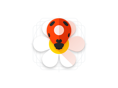 Ladybug-pin android icon material pin red vector