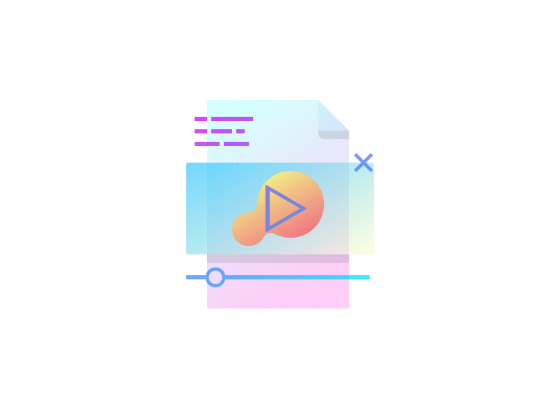 Video File file filled outline gradient icon transparent video