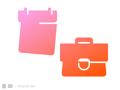 Office briefcase calendar glyph gradient icon