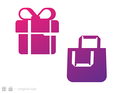 Gift bag box glyph gradient icon paper
