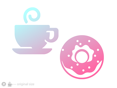 Good Morning cup donut glyph gradient icon