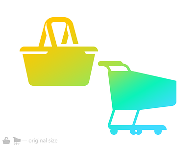 Shopping basket cart glyph gradient icon