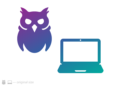 Sources Of Wisdom glyph gradient icon laptop owl