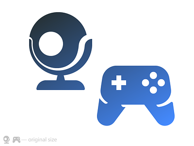 Game Streaming gamepad glyph gradient icon webcam