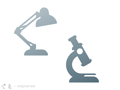 Lab desk lamp glyph gradient icon microscope