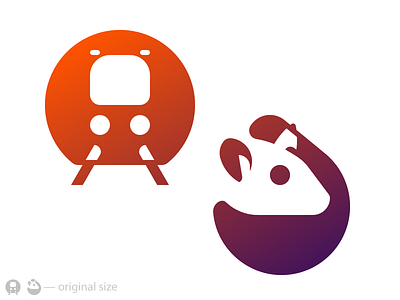 Underground glyph gradient icon mouse rat subway