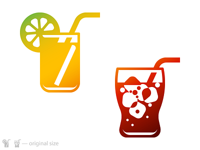 Hot Summer cola glass glyph gradient ice icon juice orange