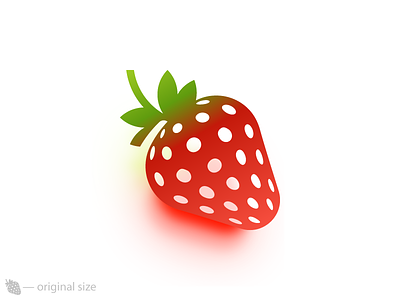 Strawberry berry glyph gradient icon red