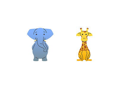Savannah animal cartoon elephant giraffe icon illustrator