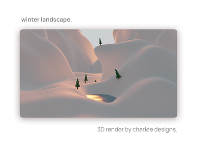 Winter Landscape - 3D render 3d 3d art 3d illustration 3d modeling b3d blender 3d blender3d