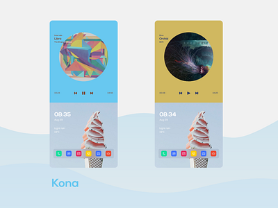 Kona - an Android home screen design android customization design flat home screen theme ui ux widgets