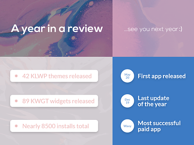 A year in a review design mockup