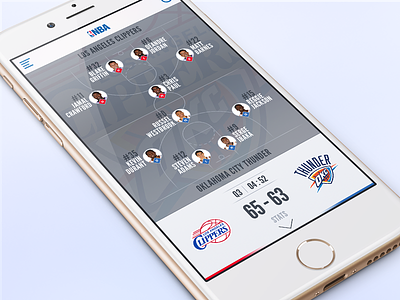 NBA Redesign Part 2 app basketball clippers ios iphone6 nba redesign ui thunder