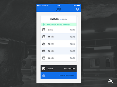"A→B" App Concept app commute concept ios sl stockholm travel ui