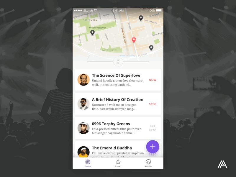 Event App Card Transition expand ui gif app event card transition