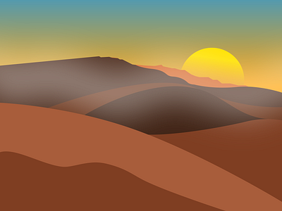 Sunset in Desert