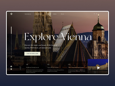 Explore Vienna virtual trip banner design banner design travel ui ux vienna webdesign website