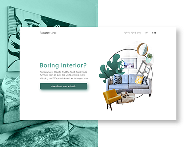 E-book landing page Interior Design banner collage design landing landing page ui ux website