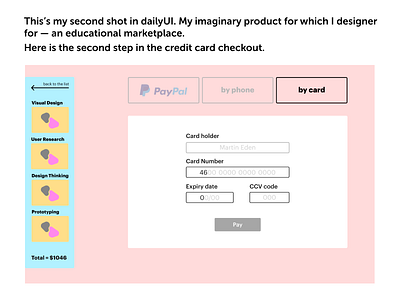 DailyUI — day 2 / Credit card checkout, part 2 card checkout daily day2 dailyui dailyui 002 education