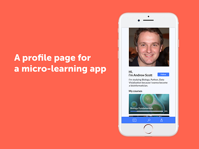 DailyUI 006 — A Microlearning app profile page