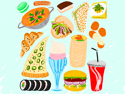 Food Illustrated food illustration meal procreate