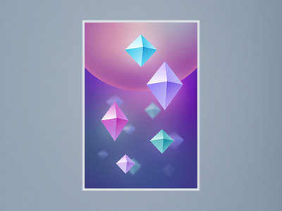 Invitation card #2. Setapp Beta cosmos diagonal diamonds graphic art illustration indigo isotoxal pink polygon referral rhombus shapes