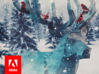 The Reindeer: Adobe Holiday Card / Wallpaper 3d adobe art behance deer hotamr