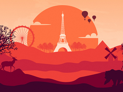 FRANCE adobe behance color eiffel tower france hotamr sunset time