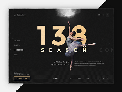 Opéra de Montréal | Landing Page 2018 art fashion landing page minimalistic opera typography ui ux web website