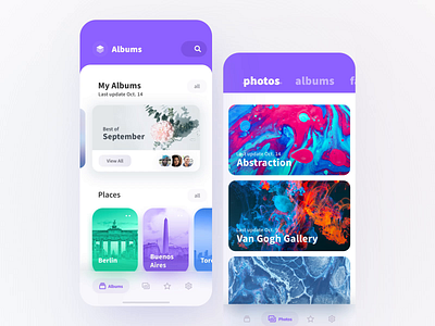 Album App Animation 2020 3d ae after effects album animation app app animation design app interaction interface ios iphone x light media mobile mobile ui photo social ui